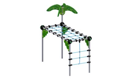 Legestativ med net, designet til at fremme børns motorik og balance på en sjov og udfordrende måde.